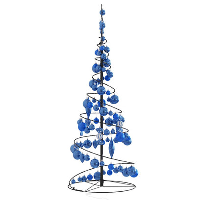 vidaXL Weihnachtsbaum Kegelform mit Kugeln 80 LEDs Warmweiß 120 cm