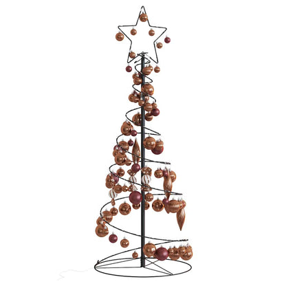 vidaXL Weihnachtsbaum Kegelform mit Kugeln 80 LEDs Warmweiß 120 cm