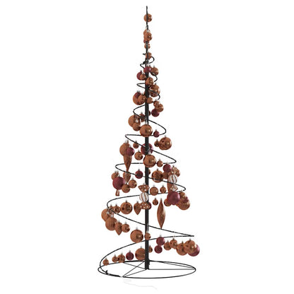 vidaXL Weihnachtsbaum Kegelform mit Kugeln 80 LEDs Warmweiß 120 cm