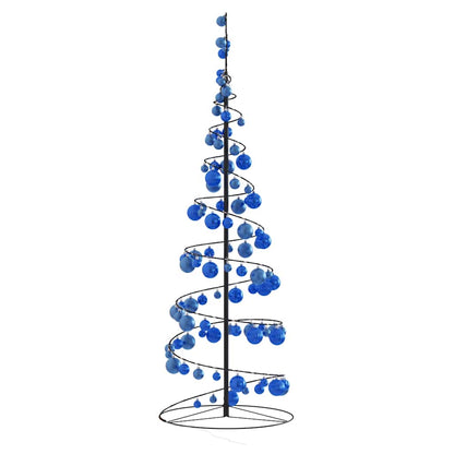 vidaXL Weihnachtsbaum Kegelform mit Kugeln 100 LEDs Warmweiß 150 cm