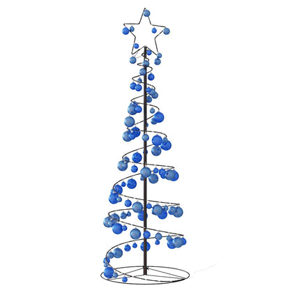 vidaXL Weihnachtsbaum Kegelform mit Kugeln 100 LEDs Warmweiß 150 cm