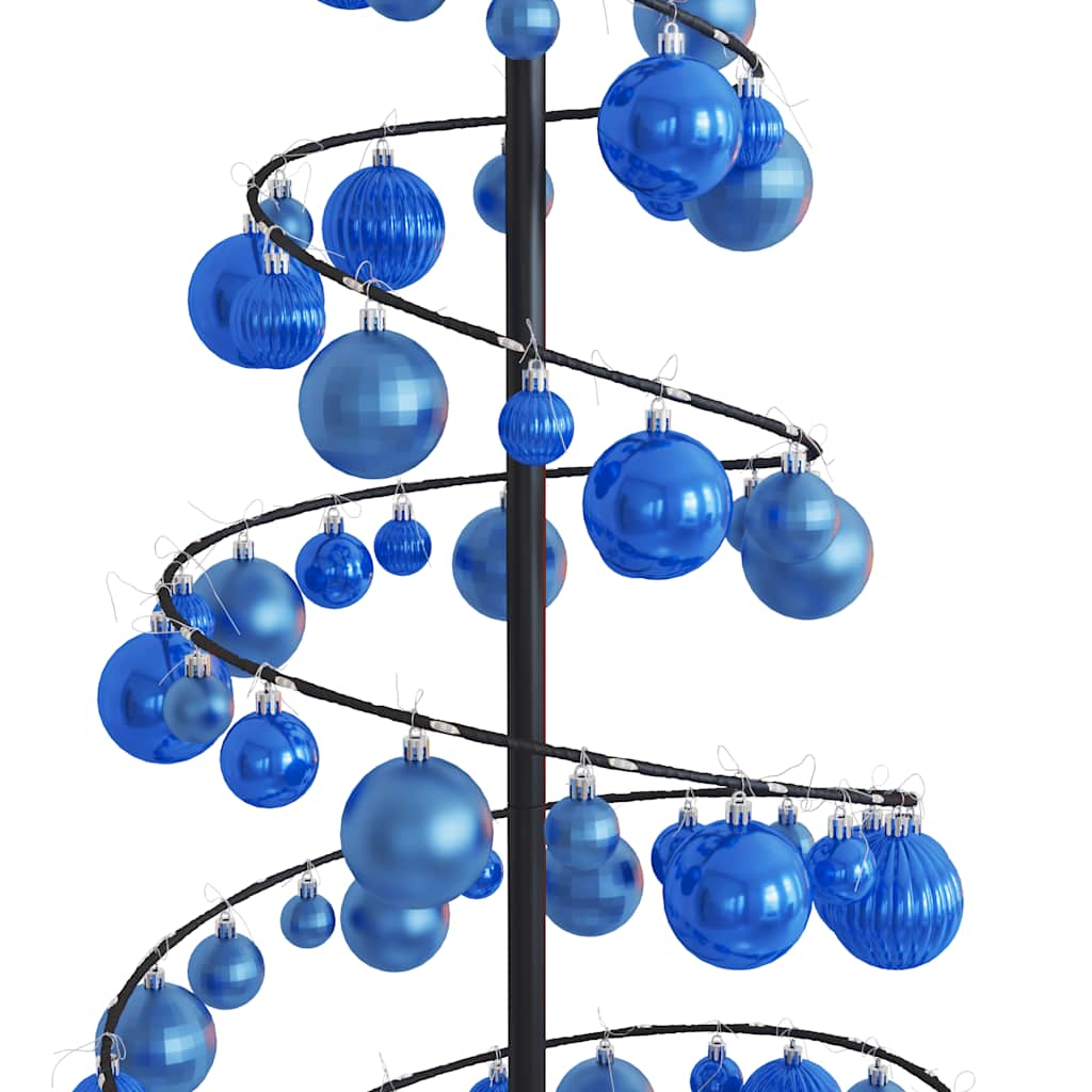 vidaXL Weihnachtsbaum Kegelform mit Kugeln 100 LEDs Warmweiß 150 cm