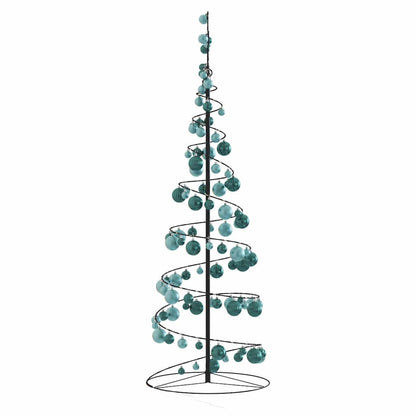 vidaXL Weihnachtsbaum Kegelform mit Kugeln 100 LEDs Warmweiß 150 cm