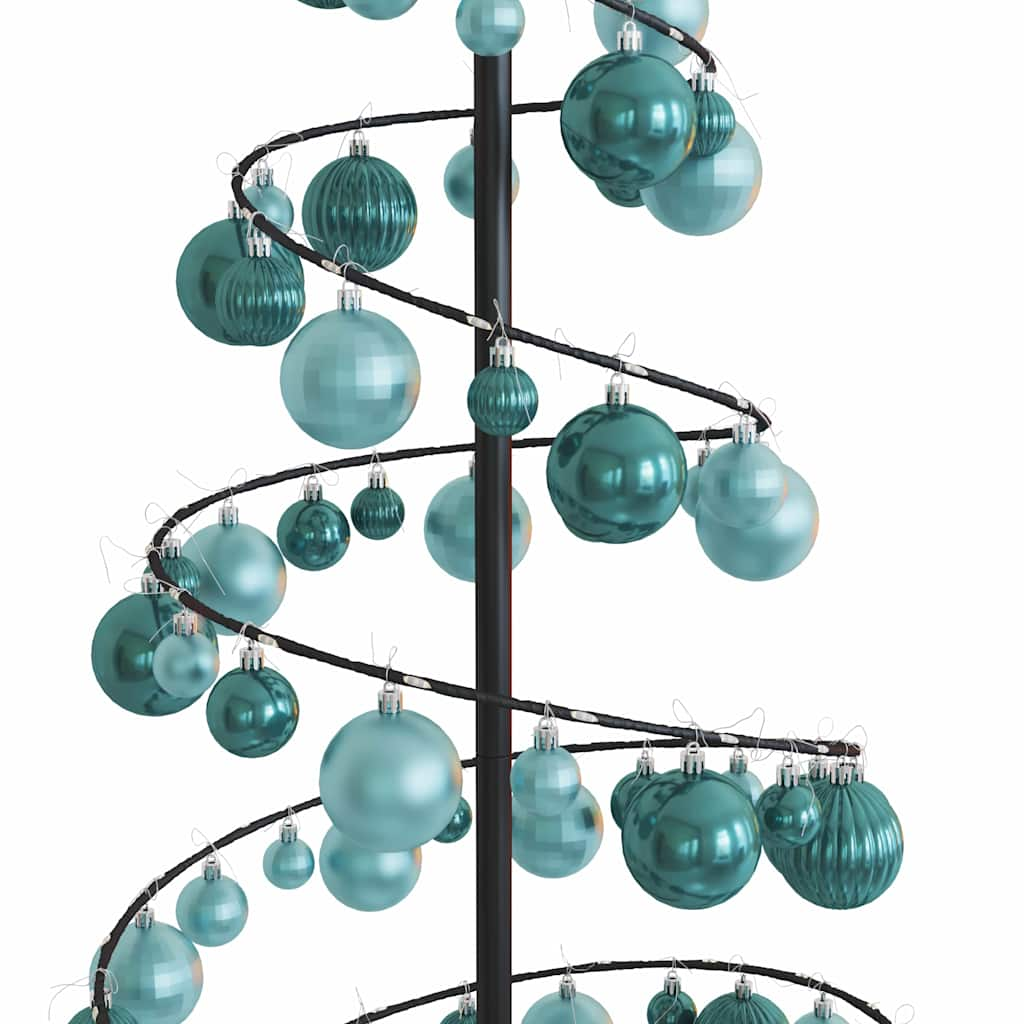 vidaXL Weihnachtsbaum Kegelform mit Kugeln 100 LEDs Warmweiß 150 cm