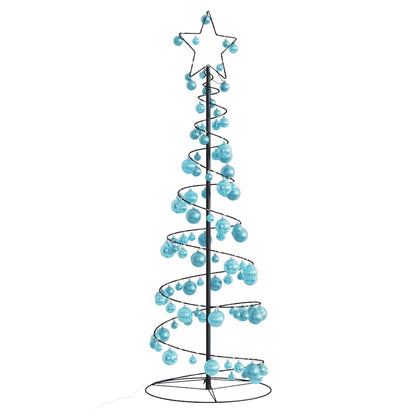 vidaXL Weihnachtsbaum Kegelform mit Kugeln 100 LEDs Warmweiß 150 cm