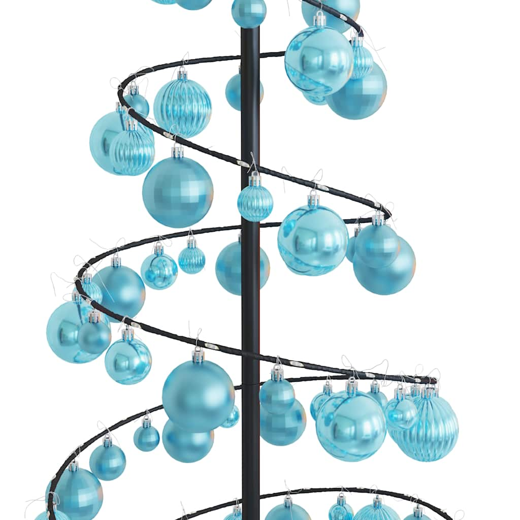 vidaXL Weihnachtsbaum Kegelform mit Kugeln 100 LEDs Warmweiß 150 cm