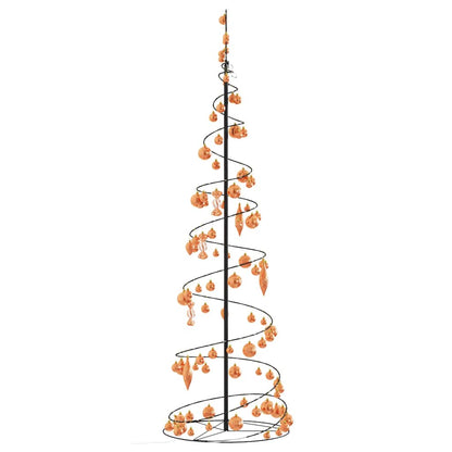 vidaXL Weihnachtsbaum Kegelform mit Kugeln 120 LEDs Warmweiß 180 cm