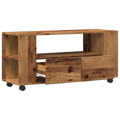 TV-Schrank mit Rollen Altholz-Optik 102x34,5x43cm Holzwerkstoff