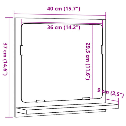 Badspiegel mit Ablage Altholz-Optik 40x11x37 cm Holzwerkstoff