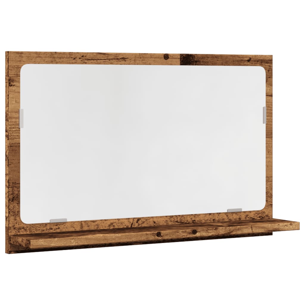 Badspiegel mit Ablage Altholz-Optik 60x11x37 cm Holzwerkstoff