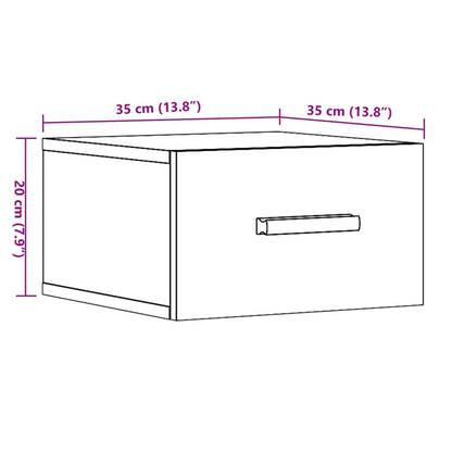 Wand-Nachttische 2 Stk. Altholz-Optik 35x35x20 cm