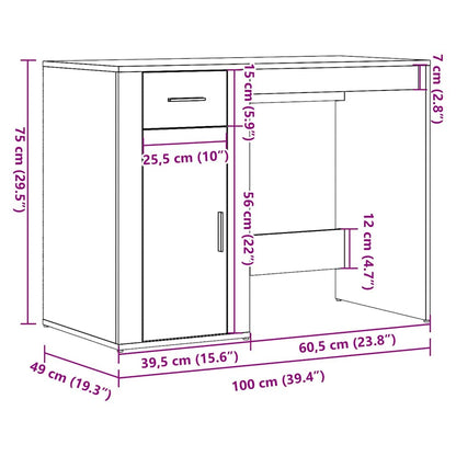 Schreibtisch Altholz-Optik 100x49x75 cm Holzwerkstoff