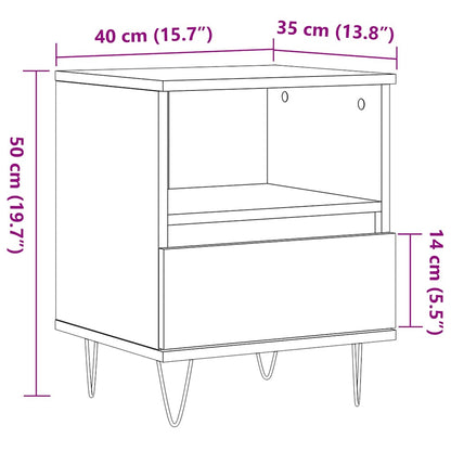 Nachttisch Altholz-Optik 40x35x50 cm Holzwerkstoff