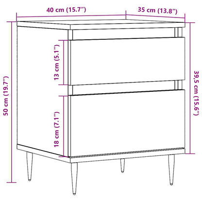 Nachttische 2 Stk. Altholz-Optik 40x35x50 cm Holzwerkstoff