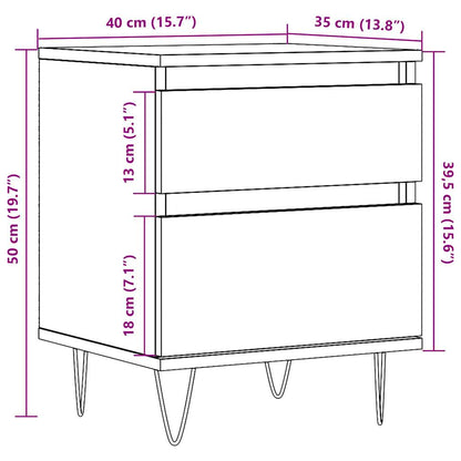 Nachttische 2 Stk. Altholz-Optik 40x35x50 cm Holzwerkstoff