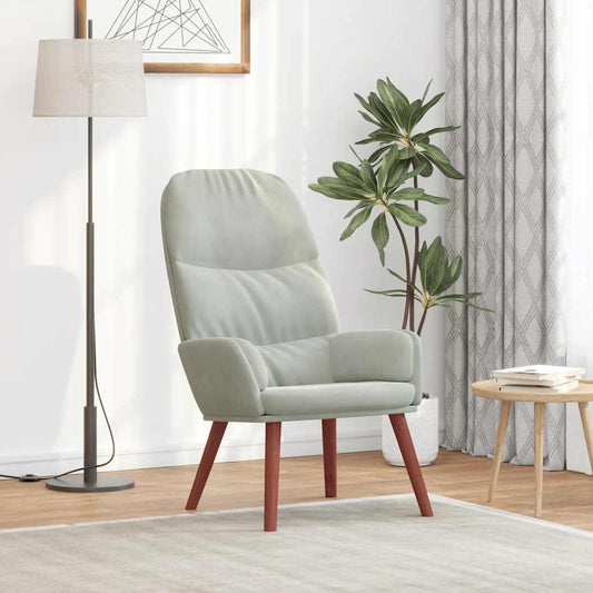 Relaxsessel Hellgrau Samt