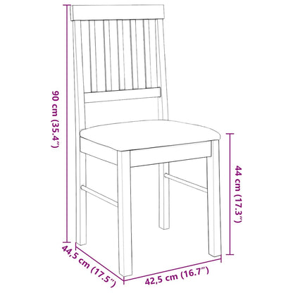 Esszimmerstühle mit Kissen 2 Stk. Braun Massivholz Gummibaum