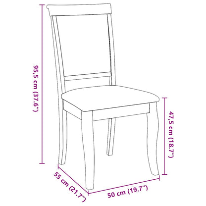 Esszimmerstühle mit Kissen 2 Stk. Braun Massivholz Gummibaum