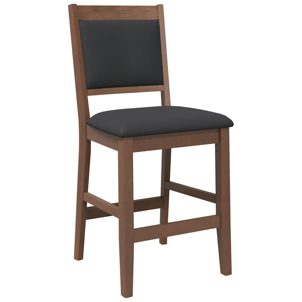 Barhocker mit Kissen 2 Stk. Braun Massivholz Gummibaum