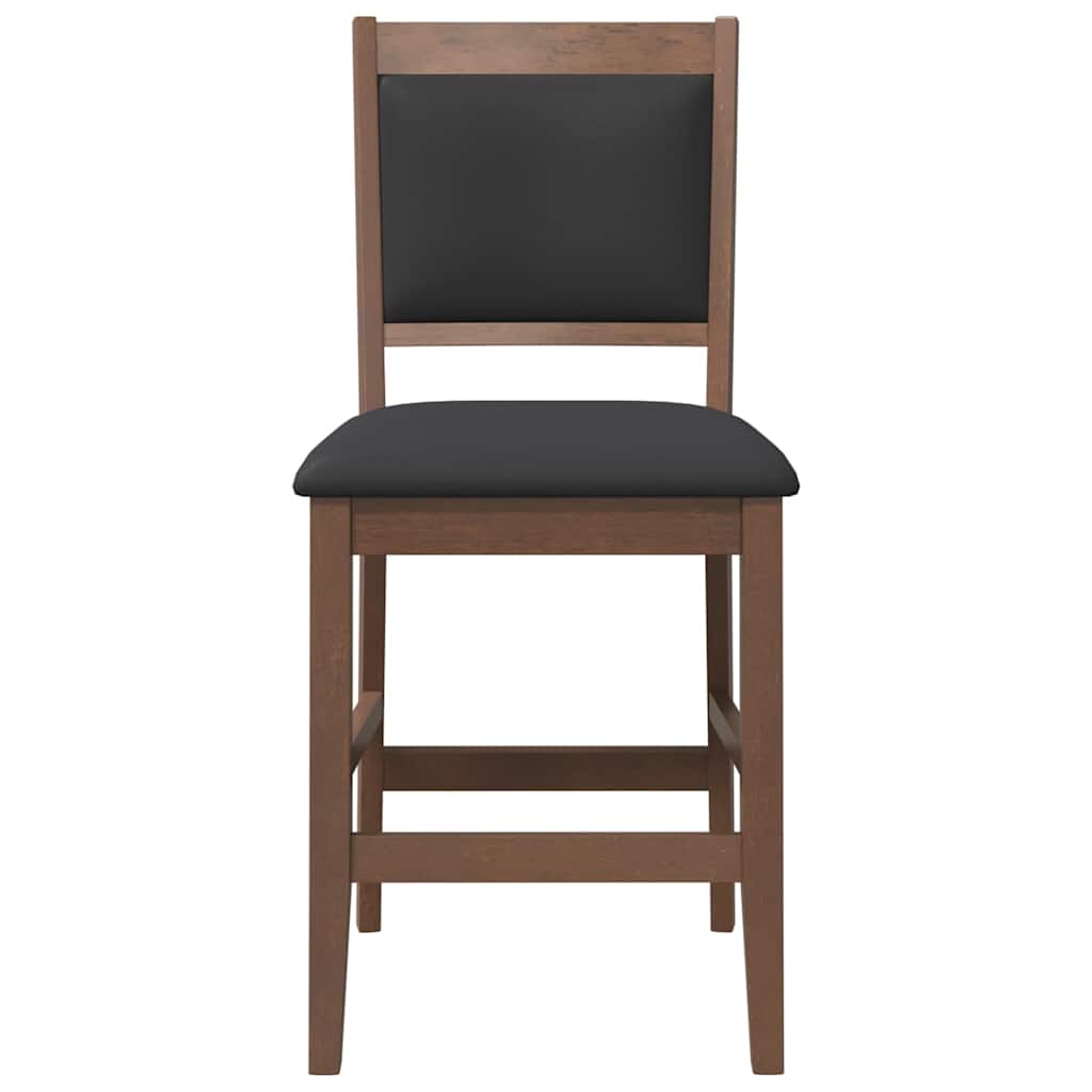 Barhocker mit Kissen 2 Stk. Braun Massivholz Gummibaum