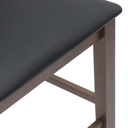 Barhocker mit Kissen 2 Stk. Braun Massivholz Gummibaum