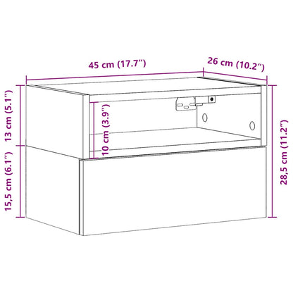 Wand-Nachttische 2 Stk. Altholz-Optik 45x26x28,5 cm