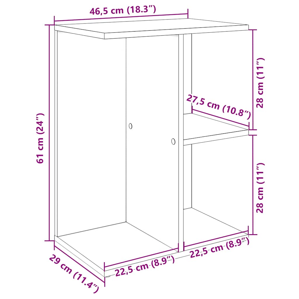 Nachttisch Altholz-Optik 46,5x29x61 cm Holzwerkstoff