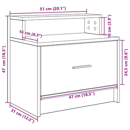 Nachttisch mit Schublade Altholz-Optik 51x31x47 cm