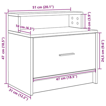 Nachttische mit Schubladen 2 Stk. Altholz-Optik 51x31x47 cm