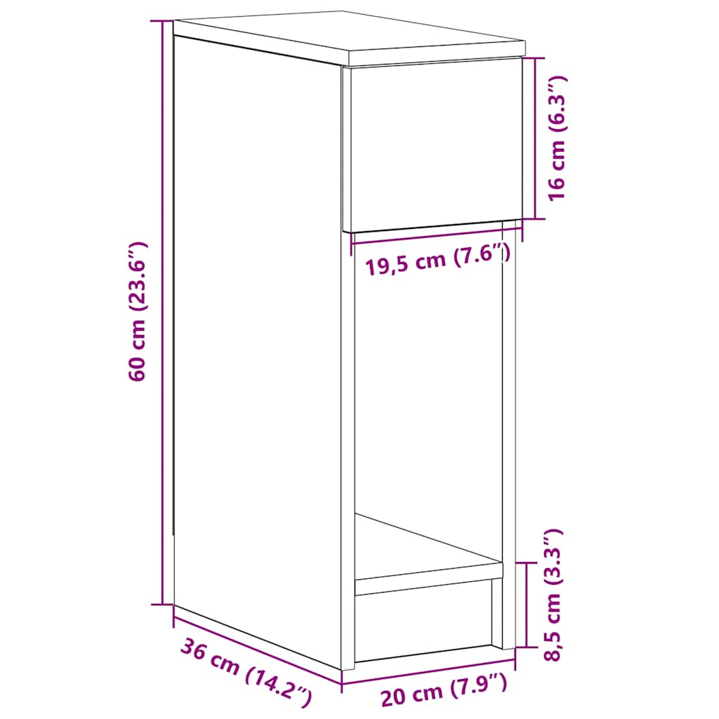 Nachttische mit Schubladen 2 Stk. Altholz-Optik 20x36x60 cm