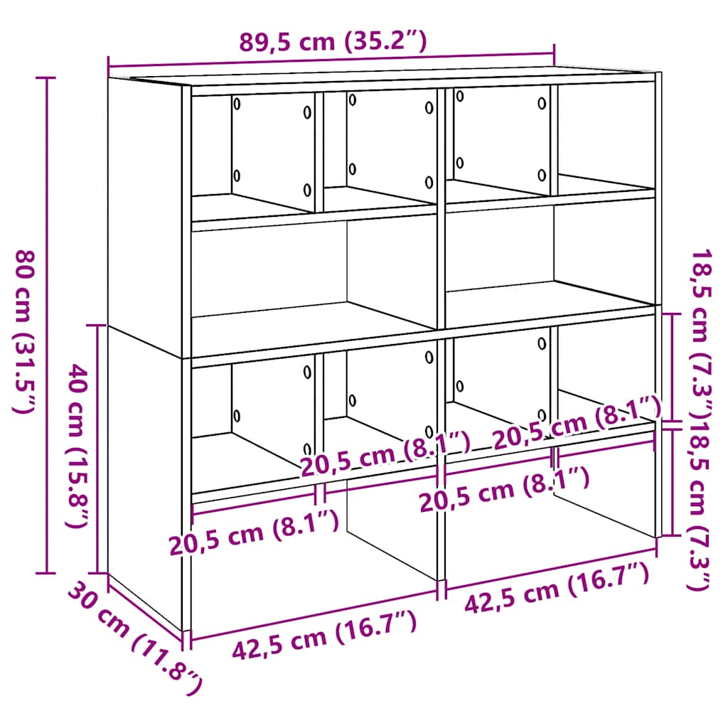 Schuhregale 2 Stk. Stapelbar Altholz-Optik 89,5x30x40 cm