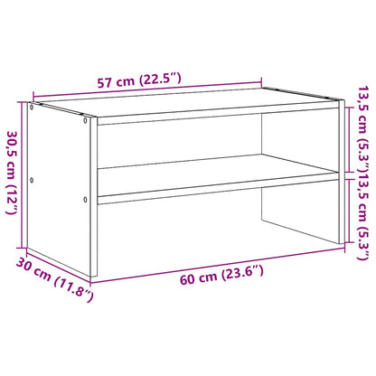 Schuhregal Stapelbar Altholz-Optik 60x30x30,5 cm