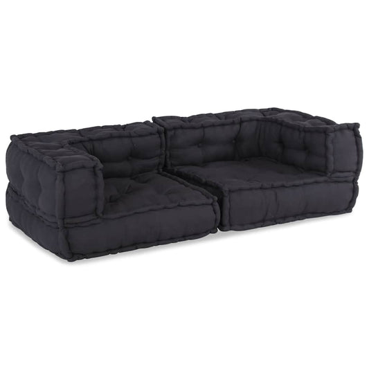 2-Sitzer-Modulsofa Anthrazit 140x70x36 cm Stoff
