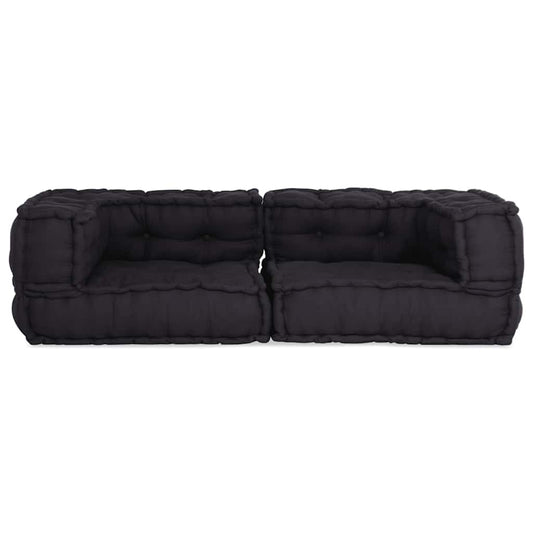 2-Sitzer-Modulsofa Anthrazit 140x70x36 cm Stoff