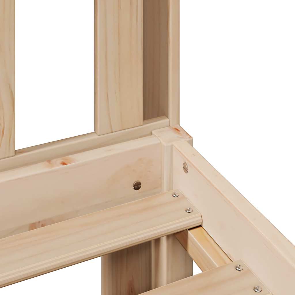 Massivholzbett mit Regal ohne Matratze 90x200 cm Kiefer