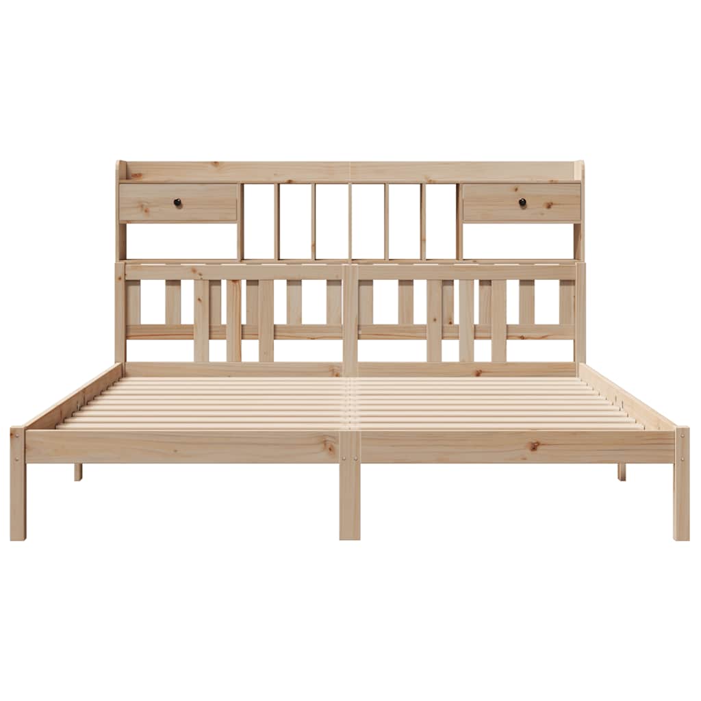 Massivholzbett mit Regal ohne Matratze 180x200 cm Kiefer