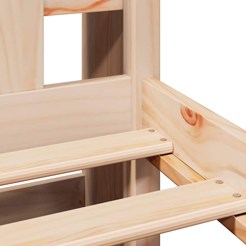 Massivholzbett mit Regal ohne Matratze 180x200 cm Kiefer