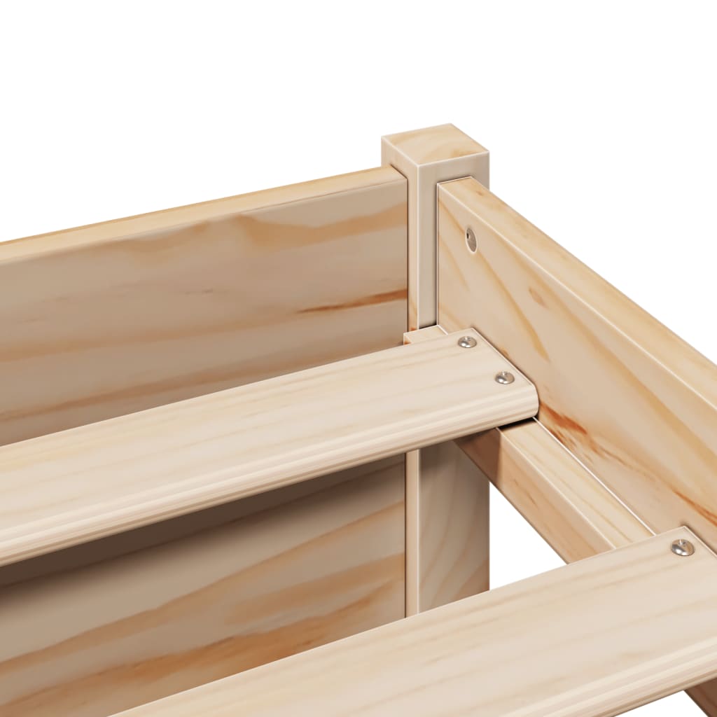 Massivholzbett mit Regal ohne Matratze 90x200 cm Kiefernholz