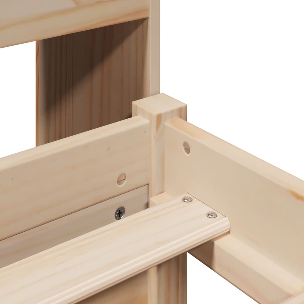 Massivholzbett mit Regal ohne Matratze 90x190 cm Kiefer