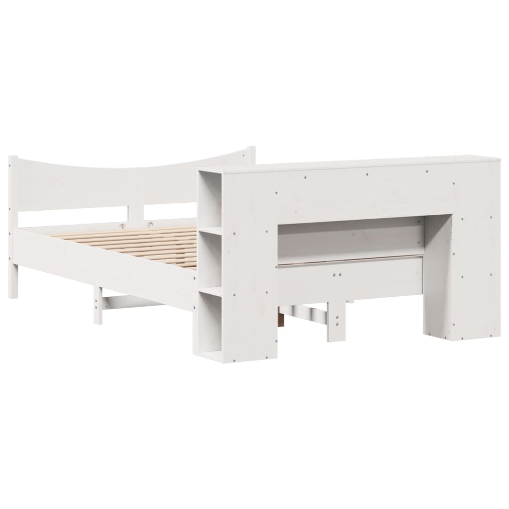 Massivholzbett ohne Matratze Weiß 120x200 cm Kiefernholz