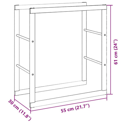 Brennholzregal Schwarz 55x30x61 cm Stahl