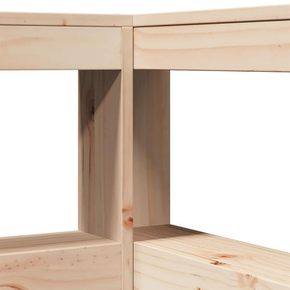 Massivholzbett mit Regal ohne Matratze 135x190 cm Kiefer