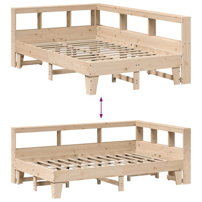 Massivholzbett mit Regal ohne Matratze 135x190 cm Kiefer