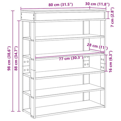 Schuhregal Altholz-Optik 80x30x98 cm Holzwerkstoff