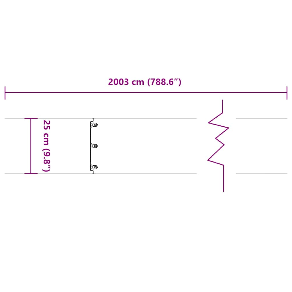 Rasenkanten 20 Stk. Anthrazit 25x103 cm Kaltgewalzter Stahl