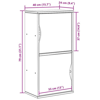 Beistellschrank ODDA Weiß 40x24x79 cm Massivholz Kiefer