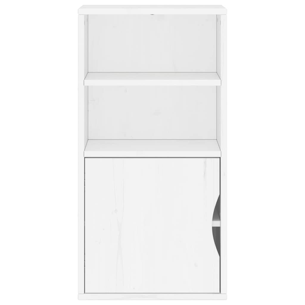 Beistellschrank ODDA Weiß 40x24x79 cm Massivholz Kiefer