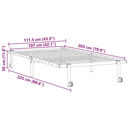 Bettgestell ohne Matratze Klappbar Schwarz 107x203 cm Stahl