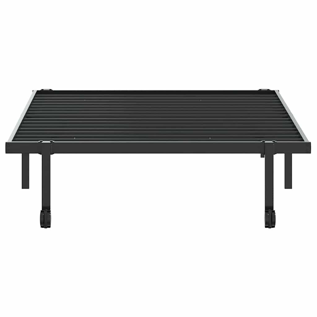 Bettgestell ohne Matratze Klappbar Schwarz 107x203 cm Stahl