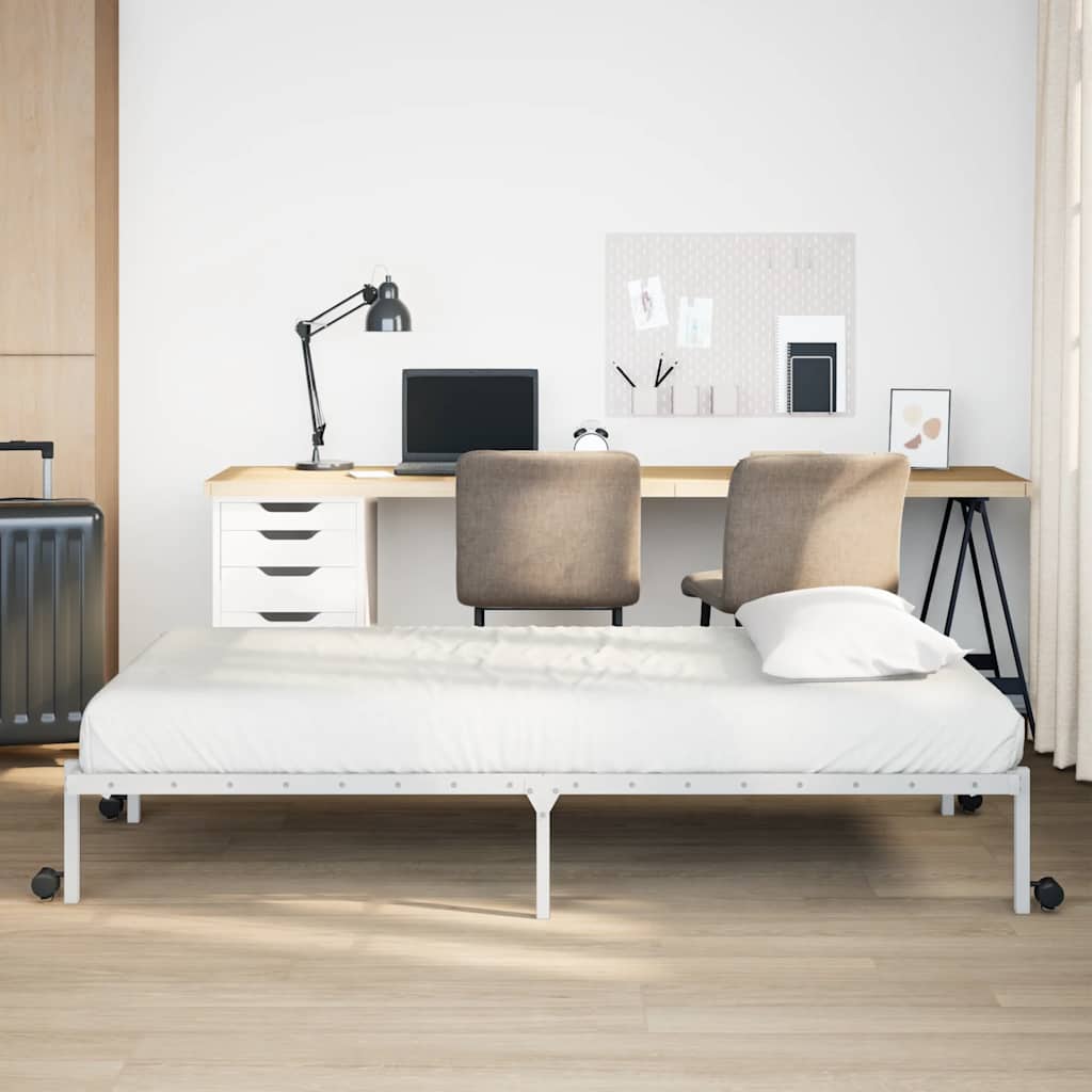 Bettgestell ohne Matratze Klappbar Weiß 80x200 cm Stahl